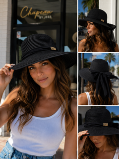 Women's Wide Brim Straw Sun Hat with Bow Ribbon – UV Protection Summer Beach Hat