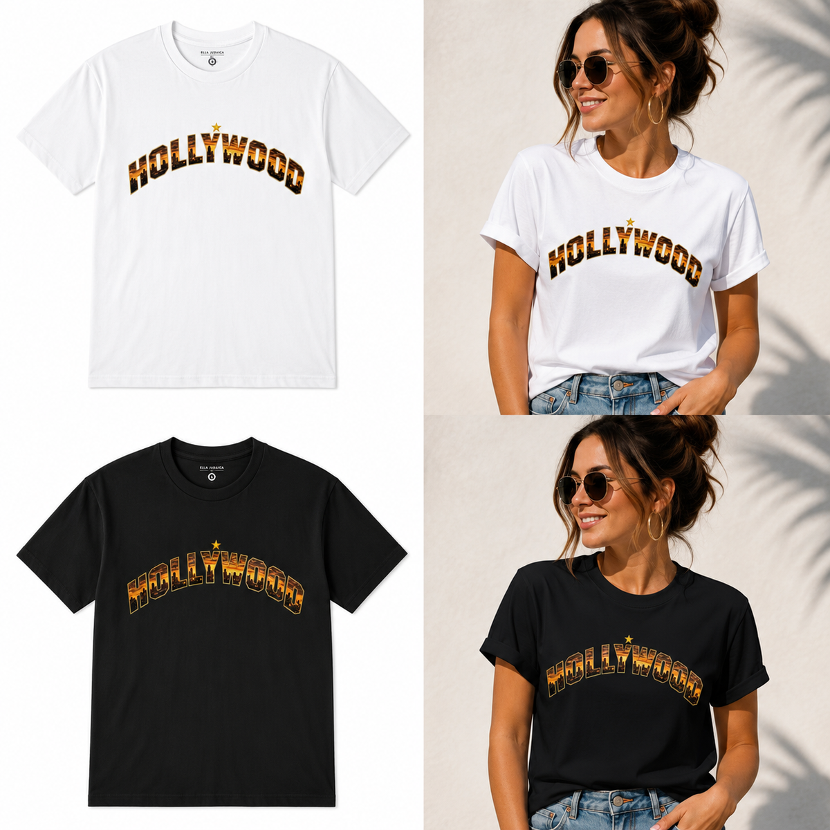 Hollywood Vintage Graphic T-Shirt | Classic Los Angeles Tourist Tee | Premium Unisex Cotton Shirt