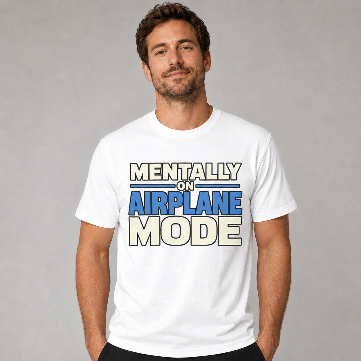 Mentally on Airplane Mode T-Shirt, Funny Travel Shirt, Airport Vacation Tee, Traveler Gift, Unisex Graphic T-Shirt