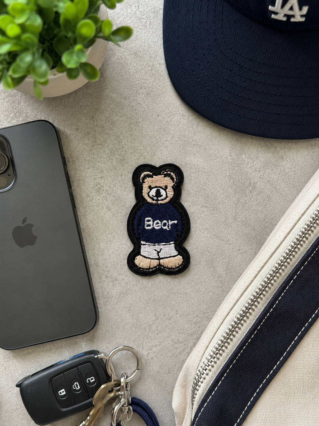 Bear Embroidered Patch – Teddy Bear Iron On Patch, Navy Blue or Red Sweater, Hat Jacket Backpack Bag Clothing Applique