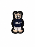 Bear Embroidered Patch – Teddy Bear Iron On Patch, Navy Blue or Red Sweater, Hat Jacket Backpack Bag Clothing Applique