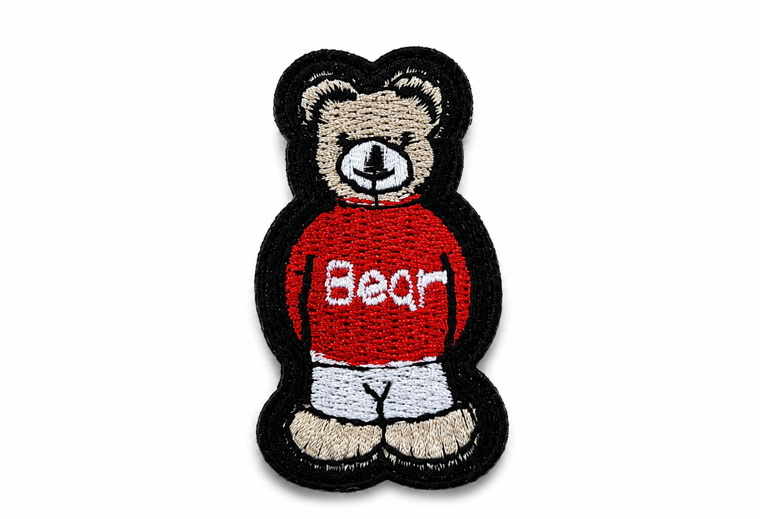 Bear Embroidered Patch – Teddy Bear Iron On Patch, Navy Blue or Red Sweater, Hat Jacket Backpack Bag Clothing Applique