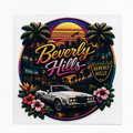 Beverly Hills Retro Heat Transfer Decal – 29 x 27 cm Iron-On Graphic for Sweatshirts, Hoodies, T-Shirts & Tote Bags