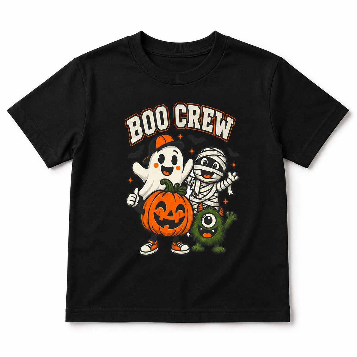 Kids Boo Crew Halloween T-Shirt – Cute Pink Ghost, Mummy & Pumpkin Tee