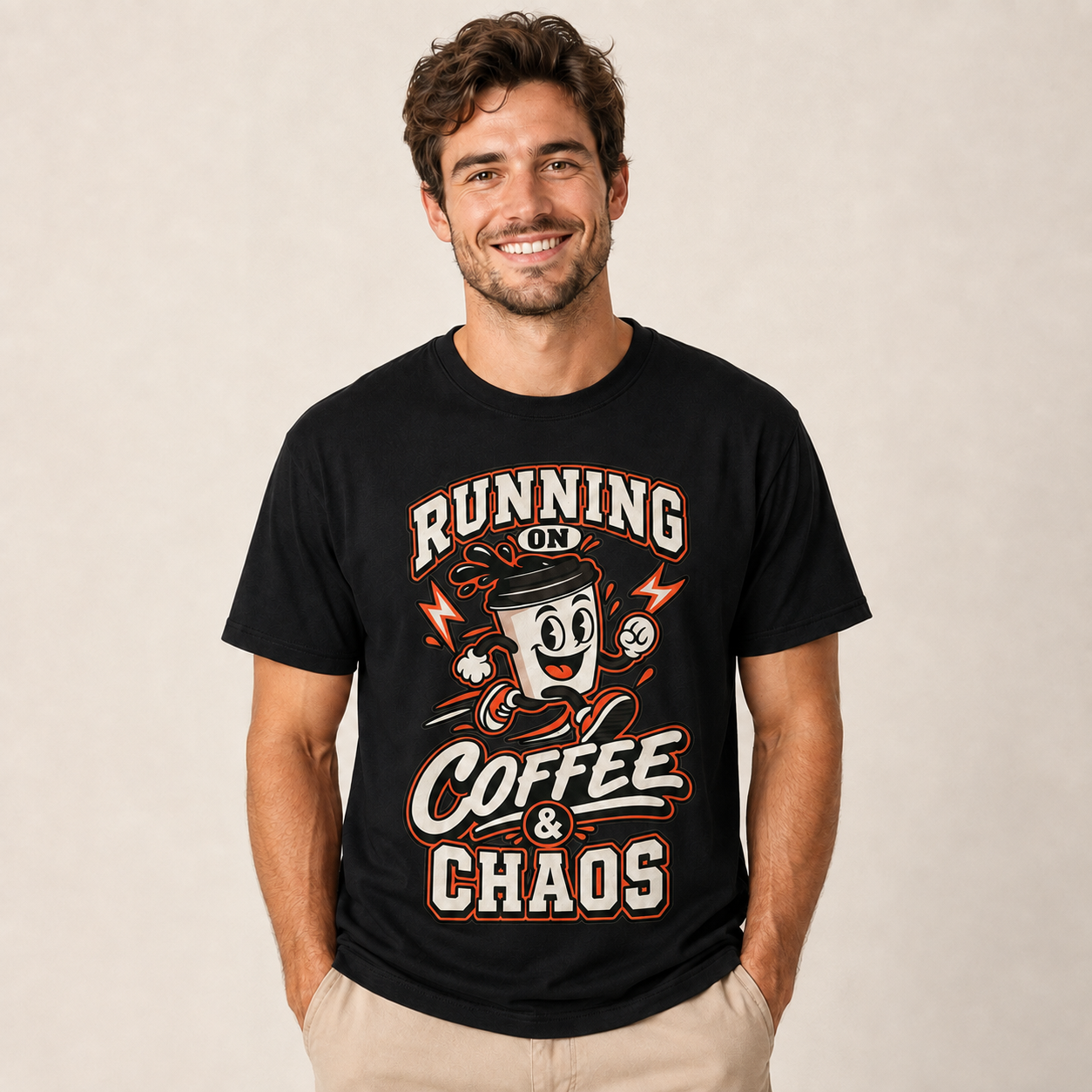 Running on Coffee & Chaos Unisex Graphic T-Shirt