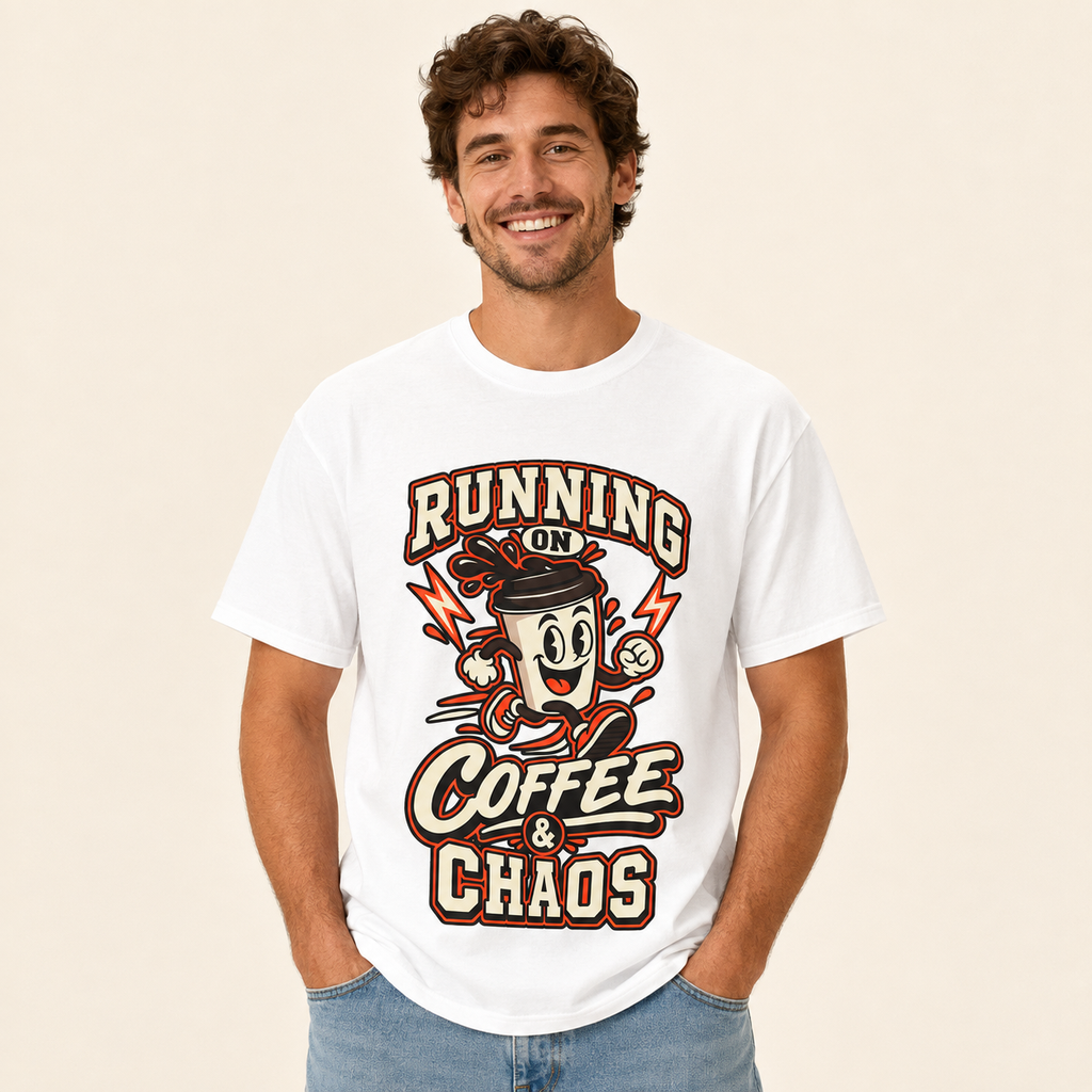 Running on Coffee & Chaos Unisex Graphic T-Shirt