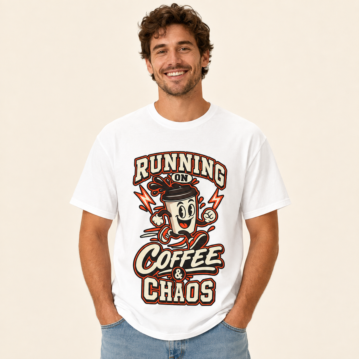 Running on Coffee & Chaos Unisex Graphic T-Shirt