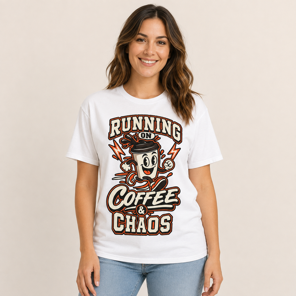 Running on Coffee & Chaos Unisex Graphic T-Shirt