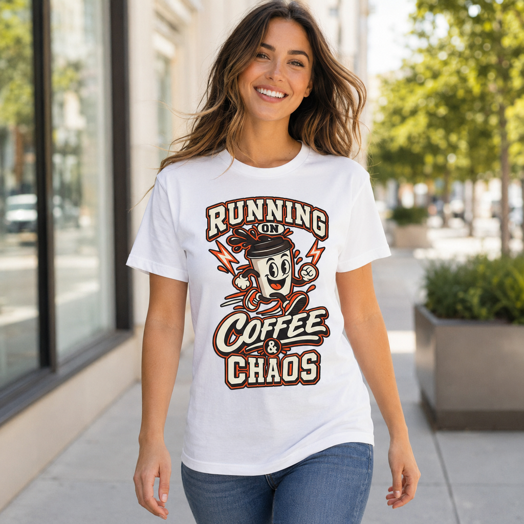 Running on Coffee & Chaos Unisex Graphic T-Shirt