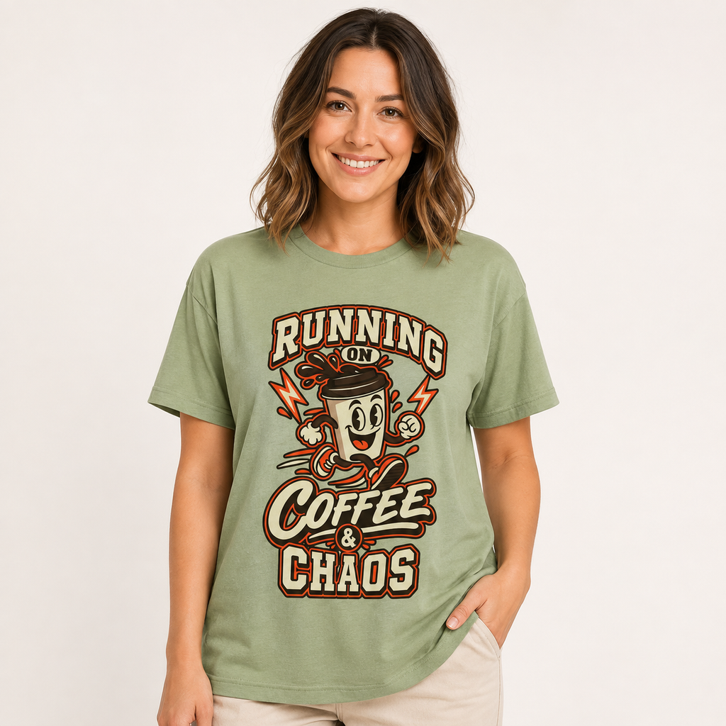 Running on Coffee & Chaos Unisex Graphic T-Shirt