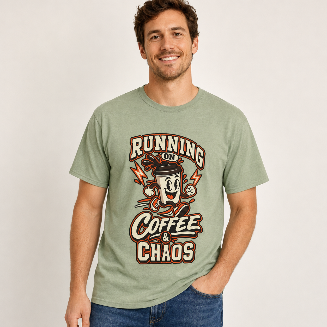 Running on Coffee & Chaos Unisex Graphic T-Shirt