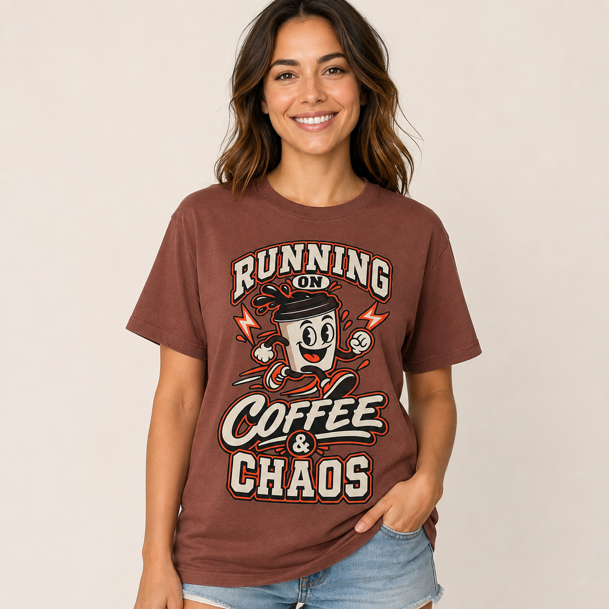 Running on Coffee & Chaos Unisex Graphic T-Shirt