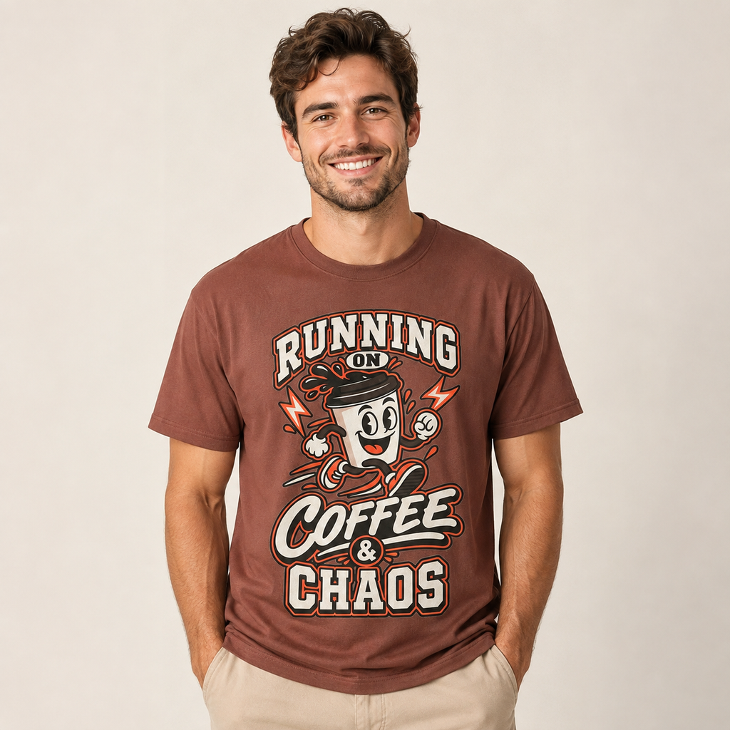 Running on Coffee & Chaos Unisex Graphic T-Shirt
