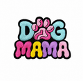 Dog Mama Embroidered Patch – Colorful Paw Print Iron-On/Sew-On Patch for Hats, Jackets, Bags & Accessories