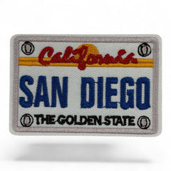 California City License Plate Embroidered Iron-On Patch – Santa Monica, San Diego, Santa Barbara & San Francisco – 2” Wide Trucker Hat Patch