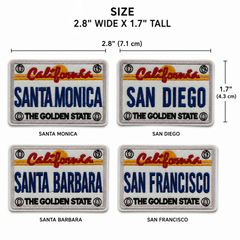 California City License Plate Embroidered Iron-On Patch – Santa Monica, San Diego, Santa Barbara & San Francisco – 2” Wide Trucker Hat Patch