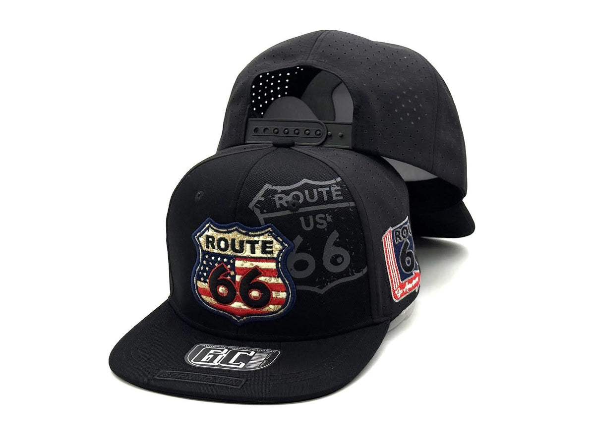 Route 66 patch snapback in black