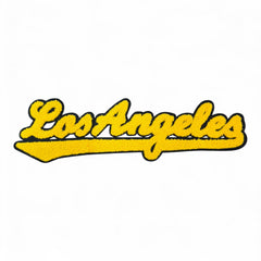 Los Angeles Chenille Iron-On Patch – Varsity Embroidered LA Script Patch for Jackets, Hoodies, Hats, Backpacks & DIY Apparel