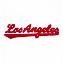 Los Angeles Chenille Iron-On Patch – Varsity Embroidered LA Script Patch for Jackets, Hoodies, Hats, Backpacks & DIY Apparel