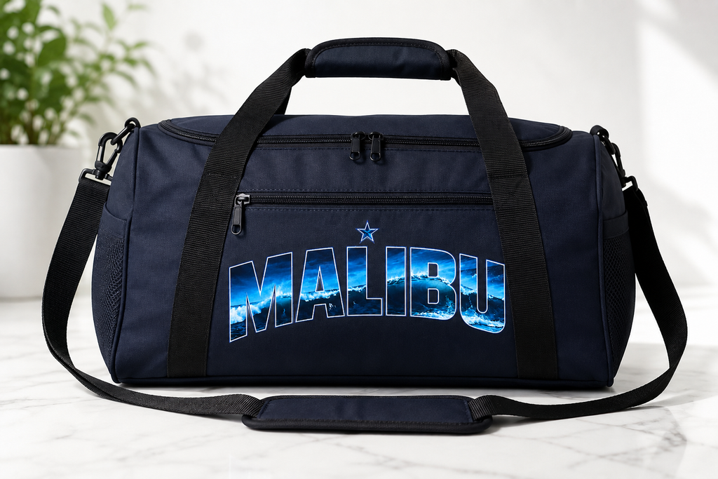 Malibu Ocean Wave Heat Transfer Decal – 30cm x 12cm Beach Graphic Iron-On Transfer for Hoodies, Sweatshirts & T-Shirts