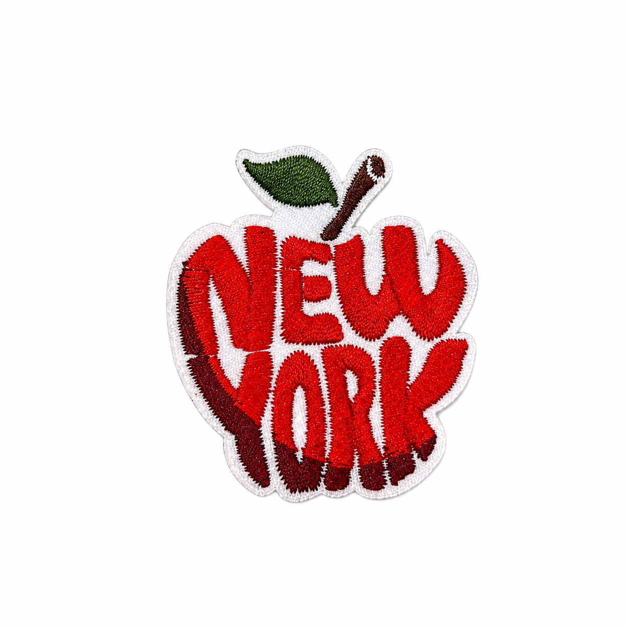 New York Apple Embroidered Patch – NYC Big Apple Iron On Patch – Red New York Applique – Travel Souvenir Jacket Backpack Patch