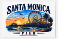 Santa Monica Pier Heat Transfer Decal – Vintage California Sunset Iron-On Transfer
