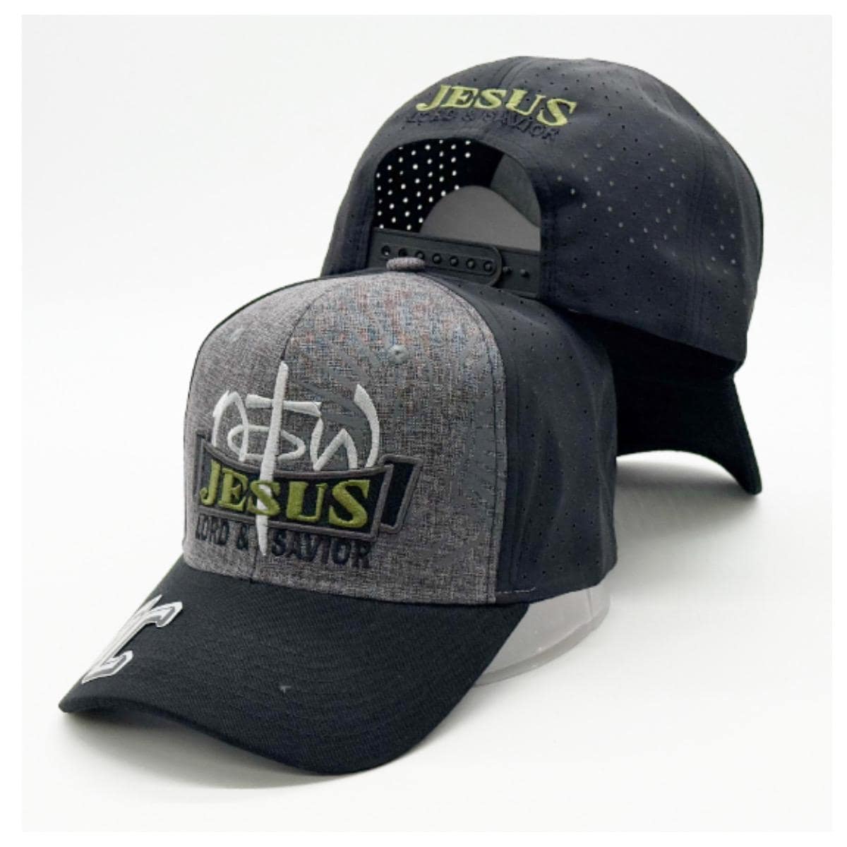 Jesus Lord & Savior Embroidered Snapback Cap | Prayer Hands Cross Trucker Hat