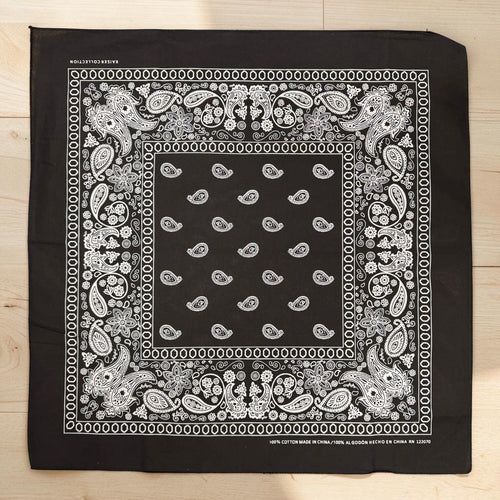 22x22 Cotton Paisley Bandana | Large Western Head Scarf, Neck Scarf