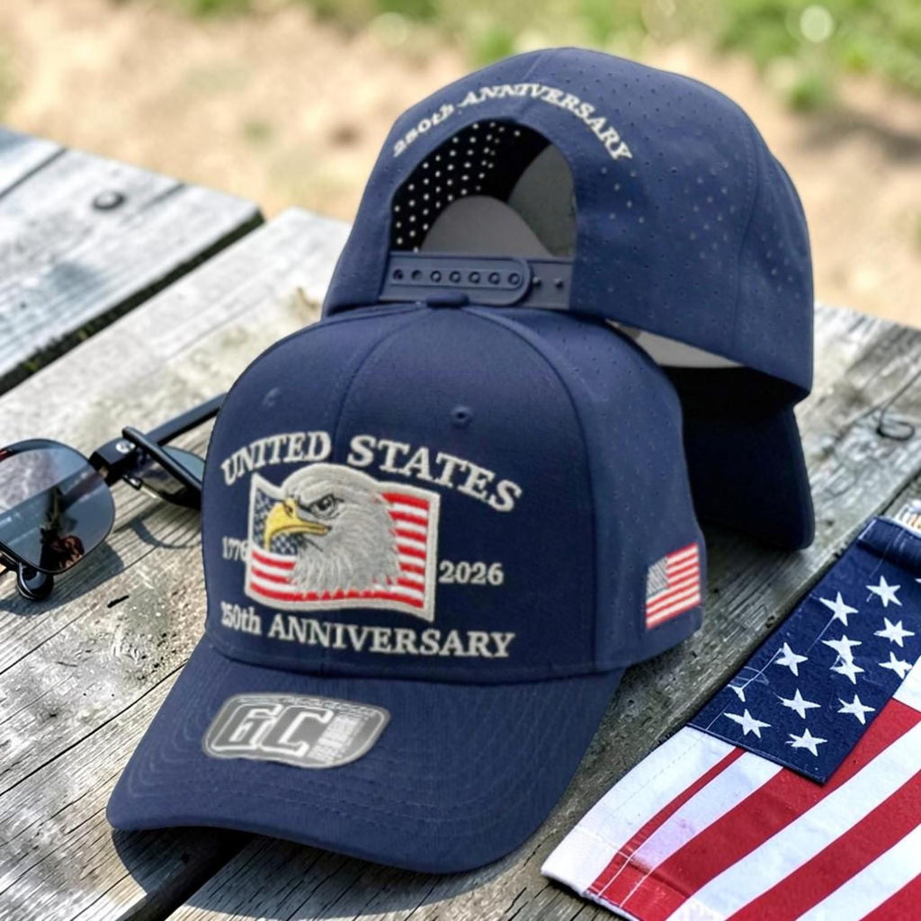 3D Embroidered USA Cap | American Eagle Snapback Hat, Patriotic Navy Blue Performance Baseball Hat