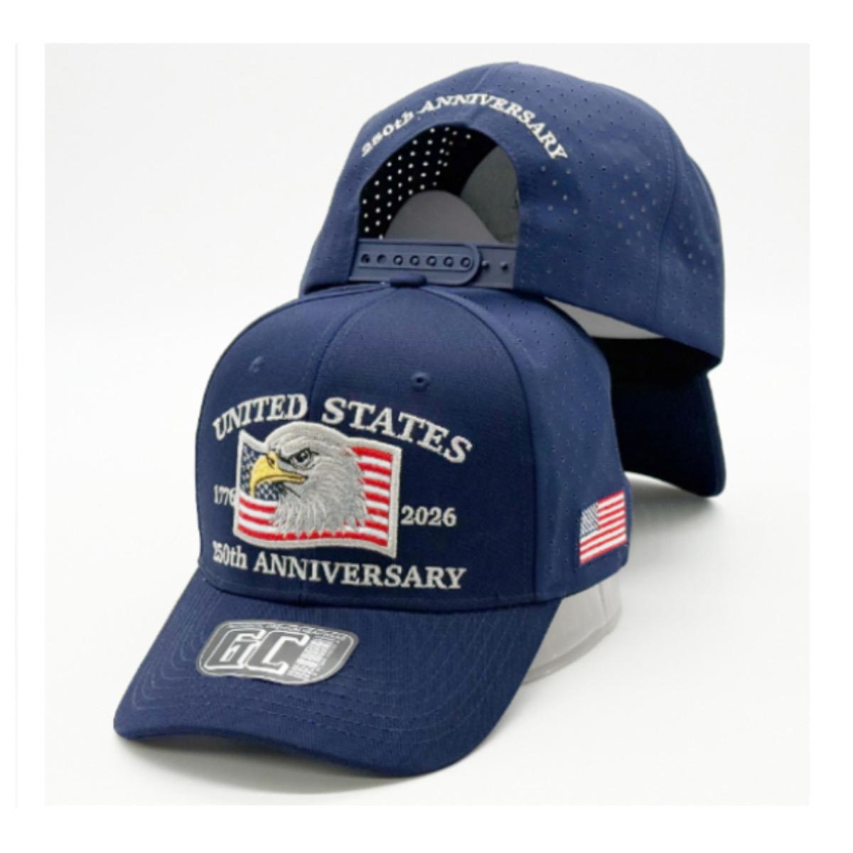 3D Embroidered USA Cap | American Eagle Snapback Hat, Patriotic Navy Blue Performance Baseball Hat