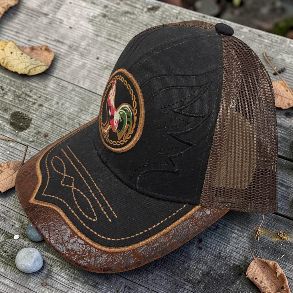 3D Embroidered Rooster Trucker Hat | Vintage Western Mesh Cap | Rustic Farmhouse Baseball Hat | | Retro Rooster Patch Cap