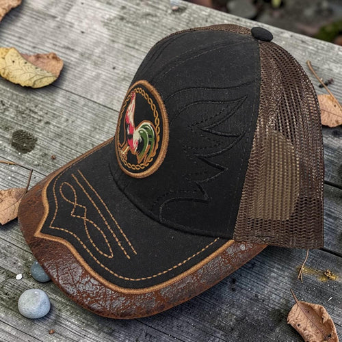 3D Embroidered Rooster Trucker Hat | Vintage Western Mesh Cap | Rustic Farmhouse Baseball Hat | | Retro Rooster Patch Cap