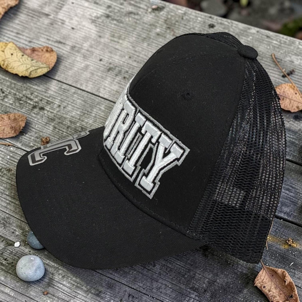 3D Embroidered Security Trucker Hat | Black Mesh Snapback Cap | Bold Security Baseball Hat | Adjustable Tactical Style Hat