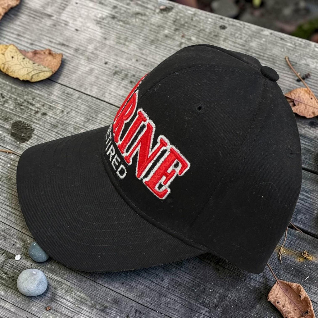 Marine Retired Hat, 3D Puff Embroidered Veteran Baseball Cap, Patriotic USA Military Pride