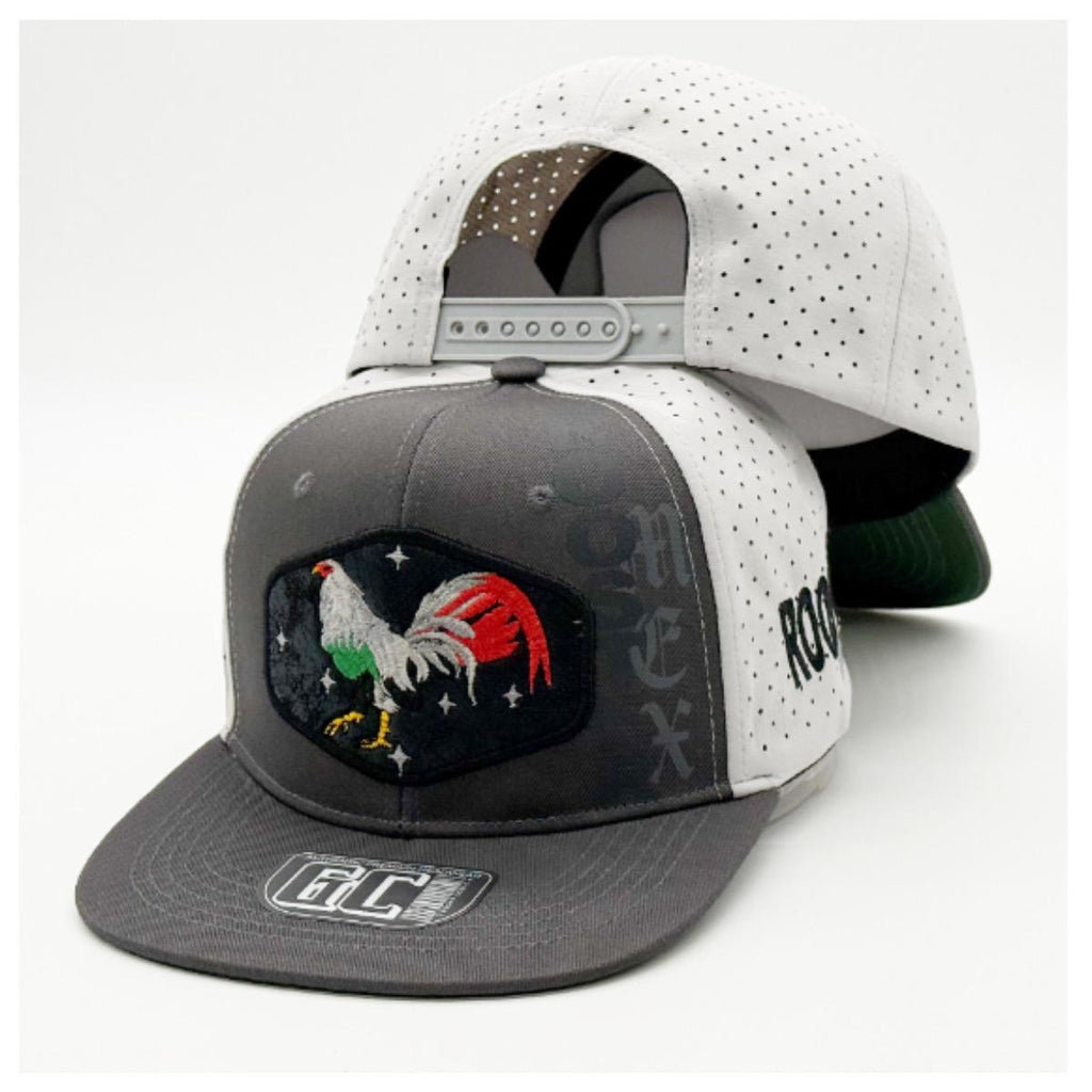 Embroidered Rooster Snapback Hat | Mexican Streetwear Flat Bill Cap