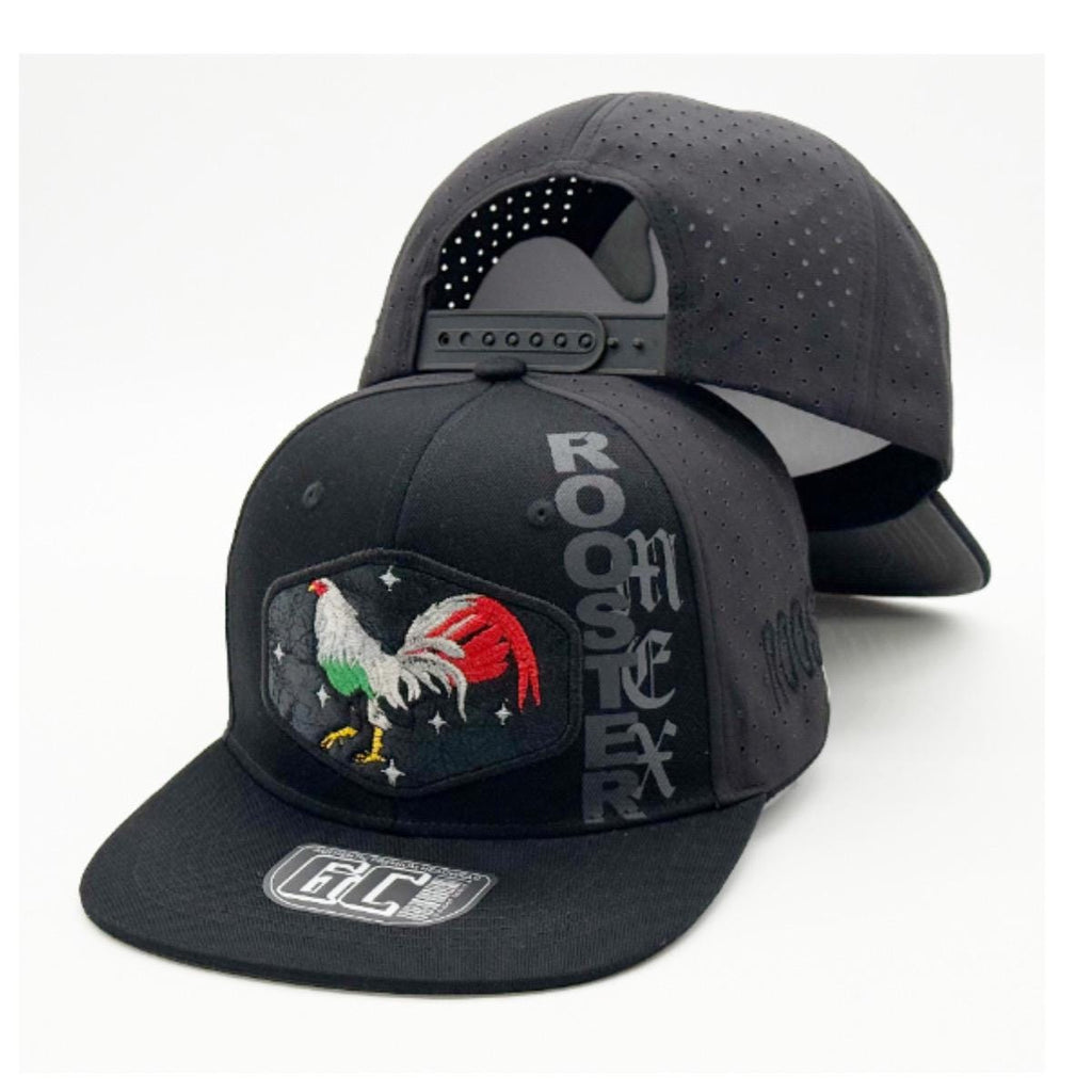 Embroidered Rooster Snapback Hat | Mexican Streetwear Flat Bill Cap