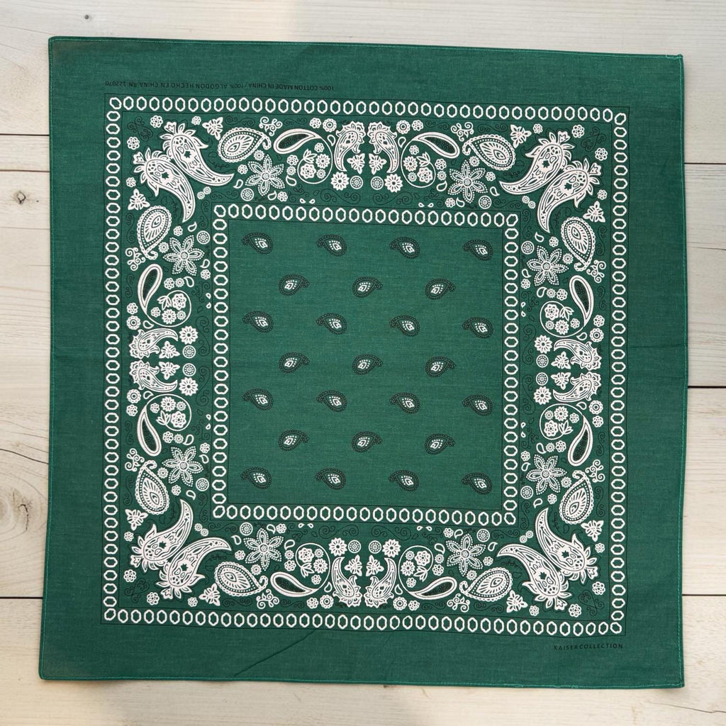 22x22 Cotton Paisley Bandana | Large Western Head Scarf, Neck Scarf