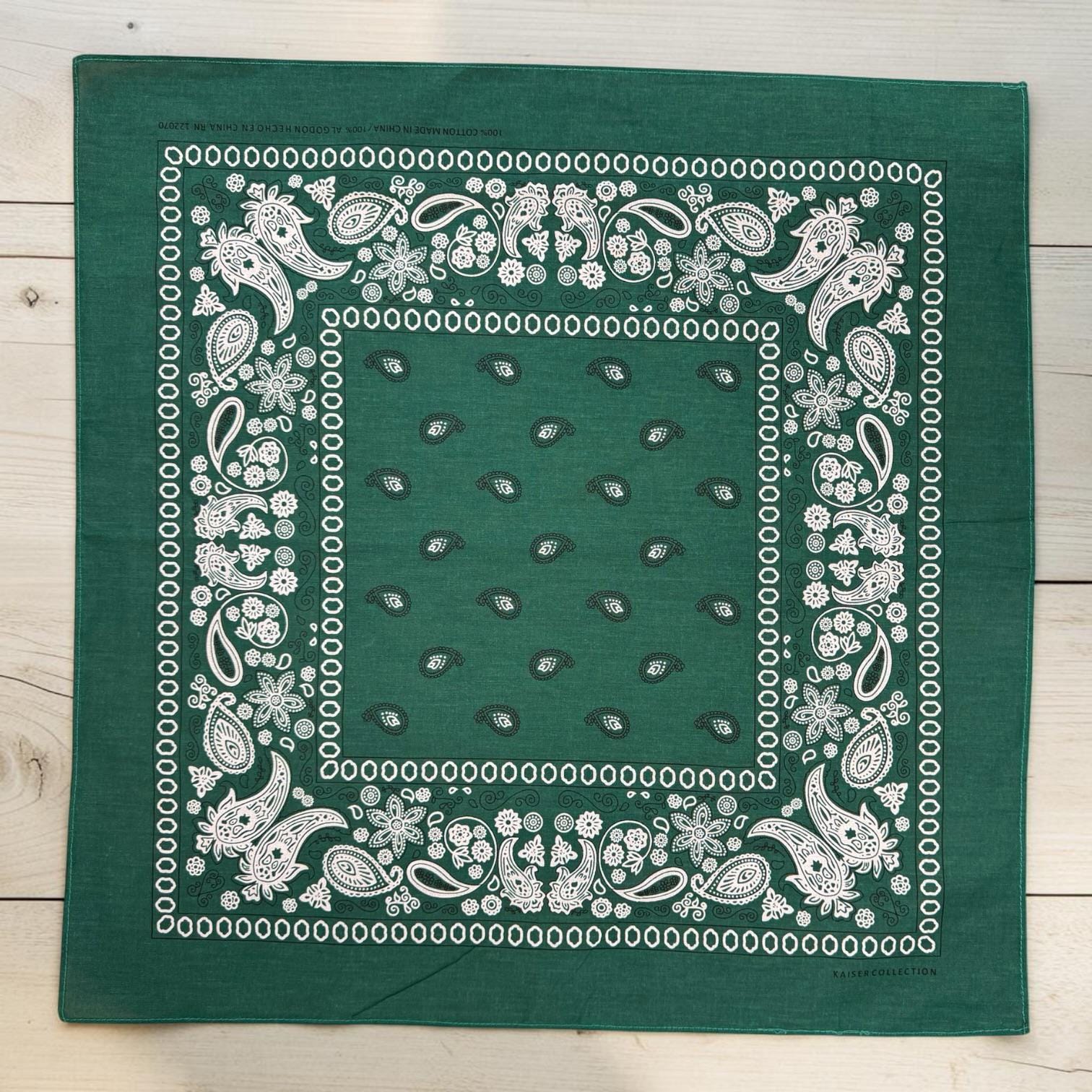 22x22 Cotton Paisley Bandana | Large Western Head Scarf, Neck Scarf