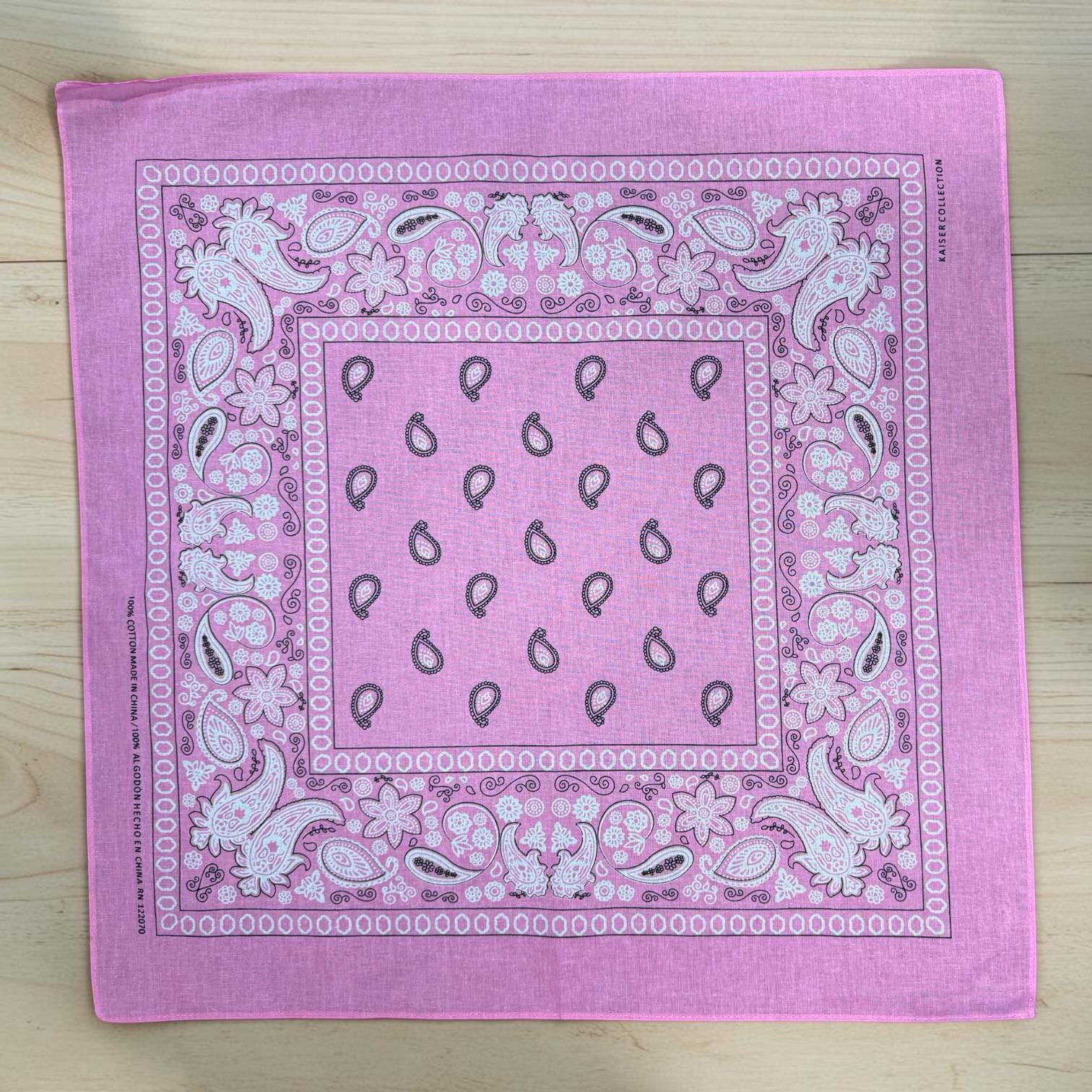 22x22 Cotton Paisley Bandana | Large Western Head Scarf, Neck Scarf