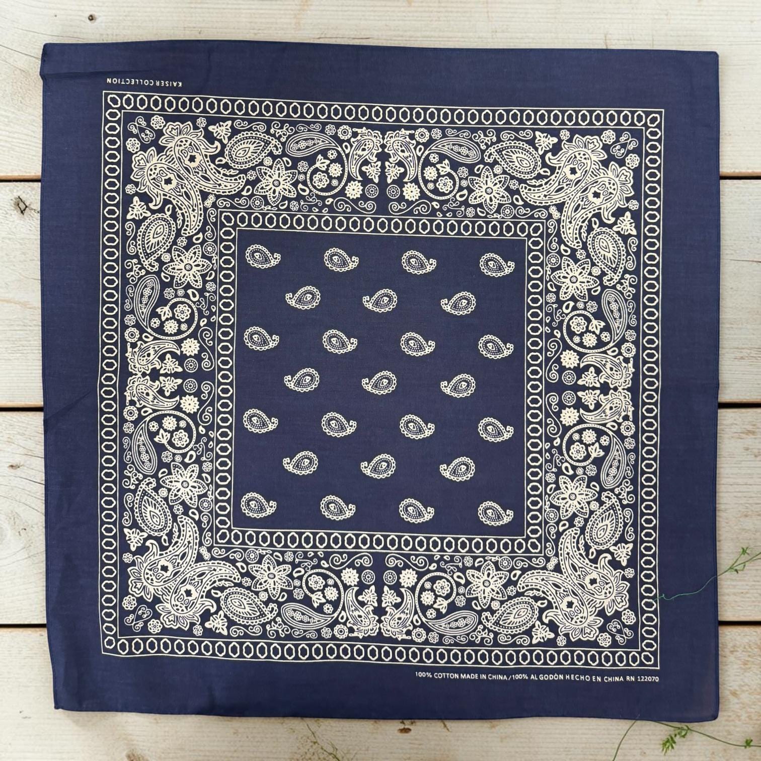 22x22 Cotton Paisley Bandana | Large Western Head Scarf, Neck Scarf