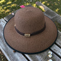 Wide Brim Straw Sun Hat – Floppy Beach Hat with Bow – Foldable Elegant Travel Summer Raffia Hat