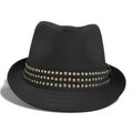 Black Studded Band Fedora Hat | Unisex Rock Style Trilby Accessory