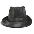 Black Faux Leather Fedora Hat | Classic Vegan Trilby Style