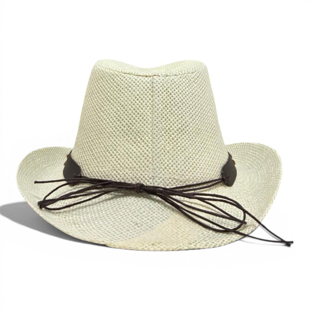 White Straw Cowboy Hat | Turquoise Concho Western Band, Beach Style