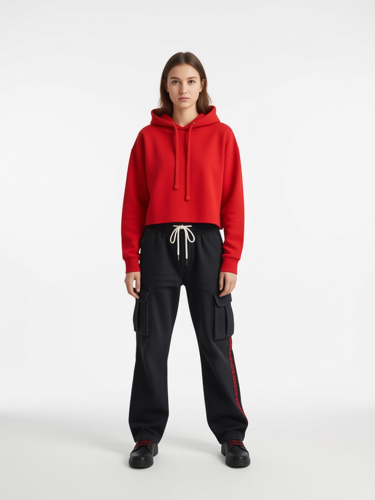 BeGood 18 Cropped Hoodie | Oversized Varsity Back Print Sweatshirt | Streetwear Pull