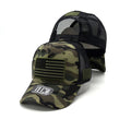 3D American Flag Camo Trucker Hat | Tactical USA Snapback Cap | Black Mesh Camouflage Baseball Hat | Patriotic Military Style Hat