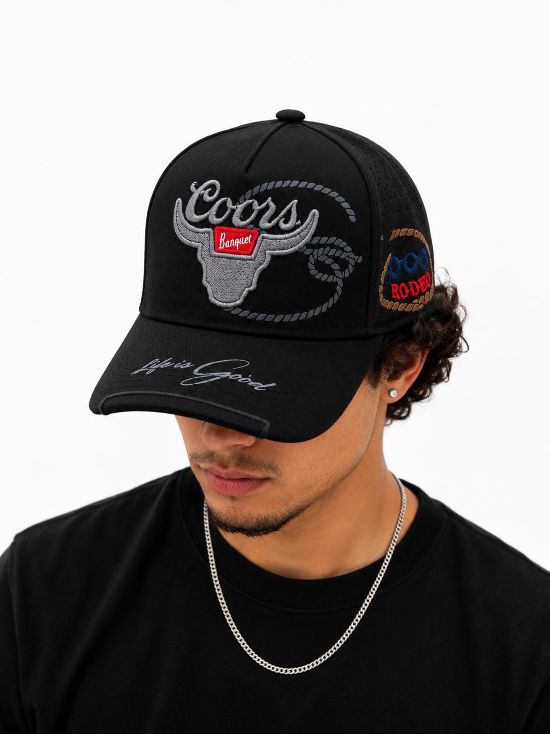 Coors Banquet Rodeo Embroidered Snapback Hat | Western Cowboy Trucker Cap