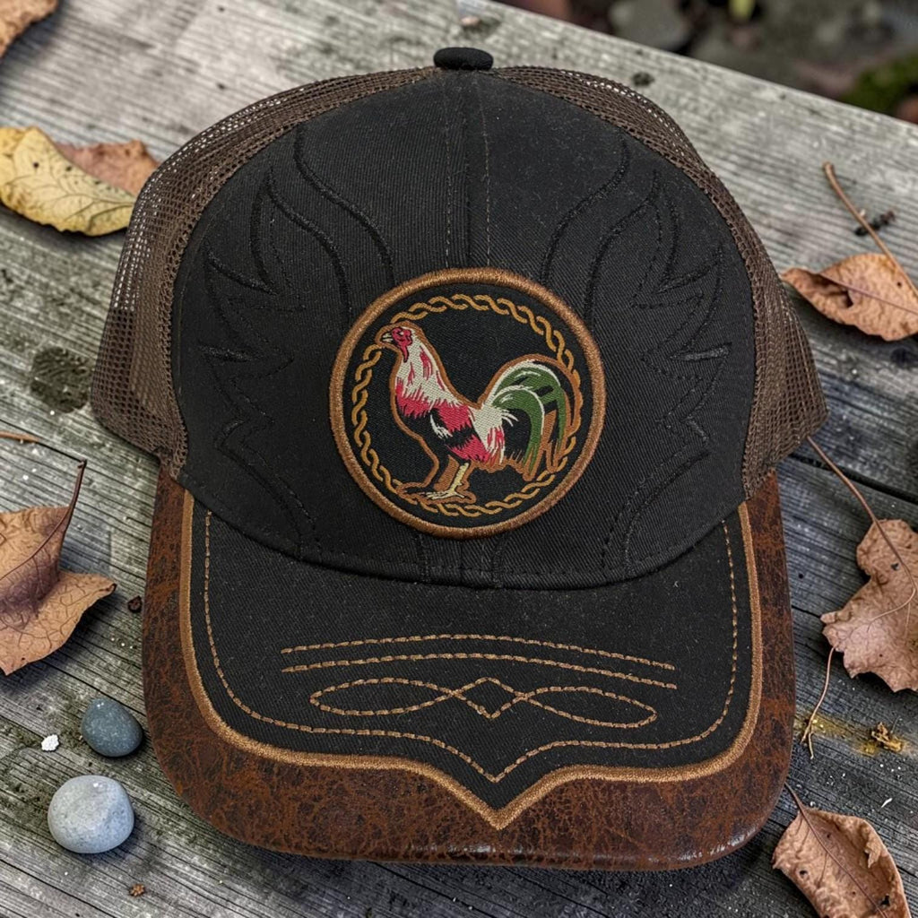 3D Embroidered Rooster Trucker Hat | Vintage Western Mesh Cap | Rustic Farmhouse Baseball Hat | | Retro Rooster Patch Cap