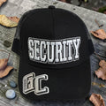3D Embroidered Security Trucker Hat | Black Mesh Snapback Cap | Bold Security Baseball Hat | Adjustable Tactical Style Hat