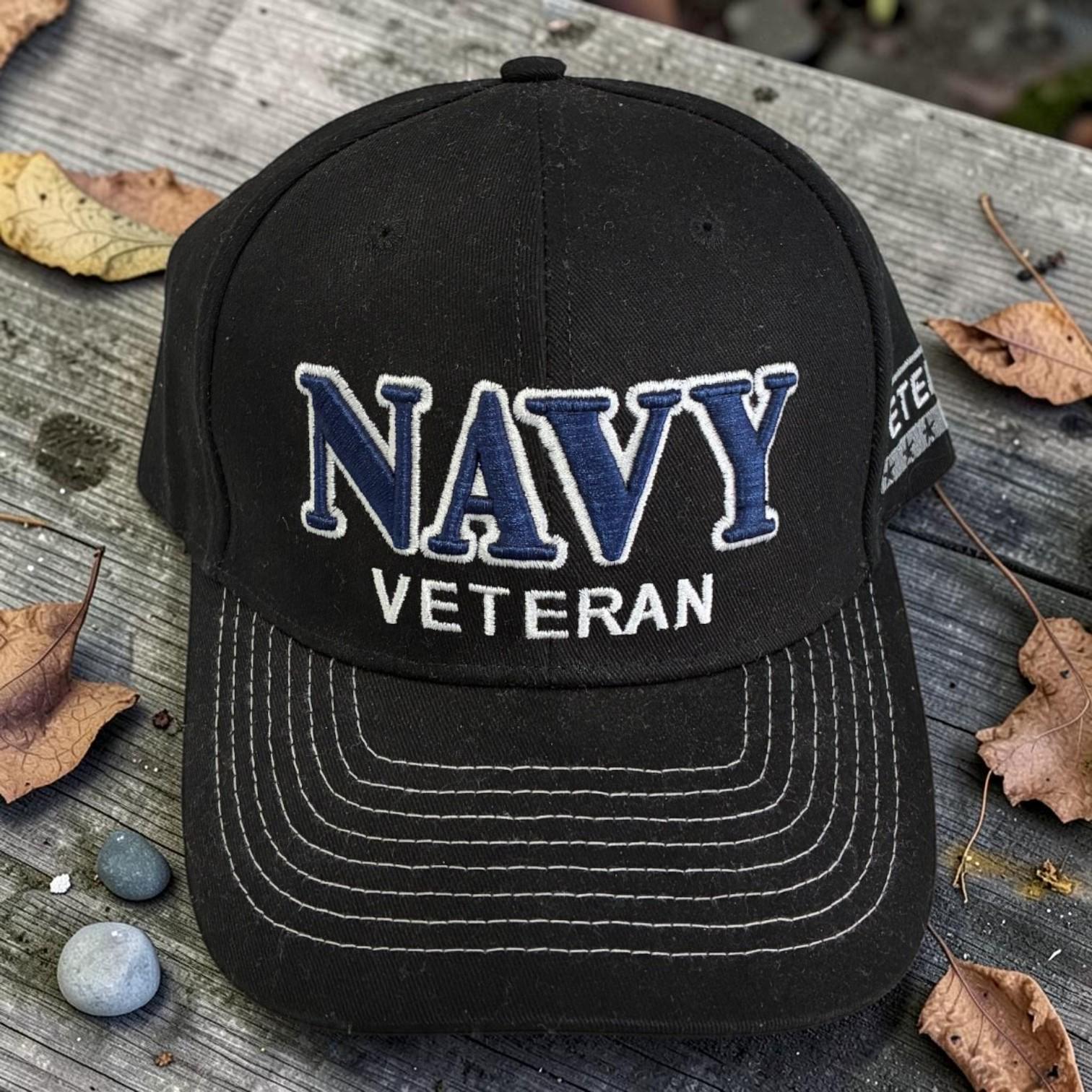 3D Embroidered Navy Veteran Baseball Cap | Patriotic USA Snapback Hat